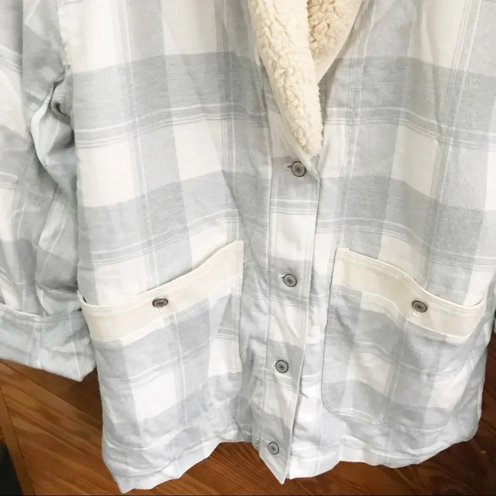 Free People Woodlands Plaid Sherpa Jacket